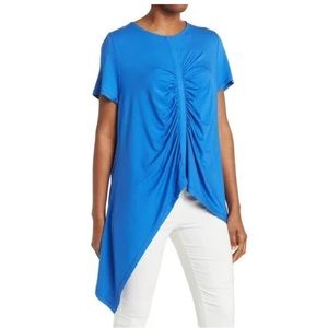 Patrizia Luca High Low Blue Top - M
